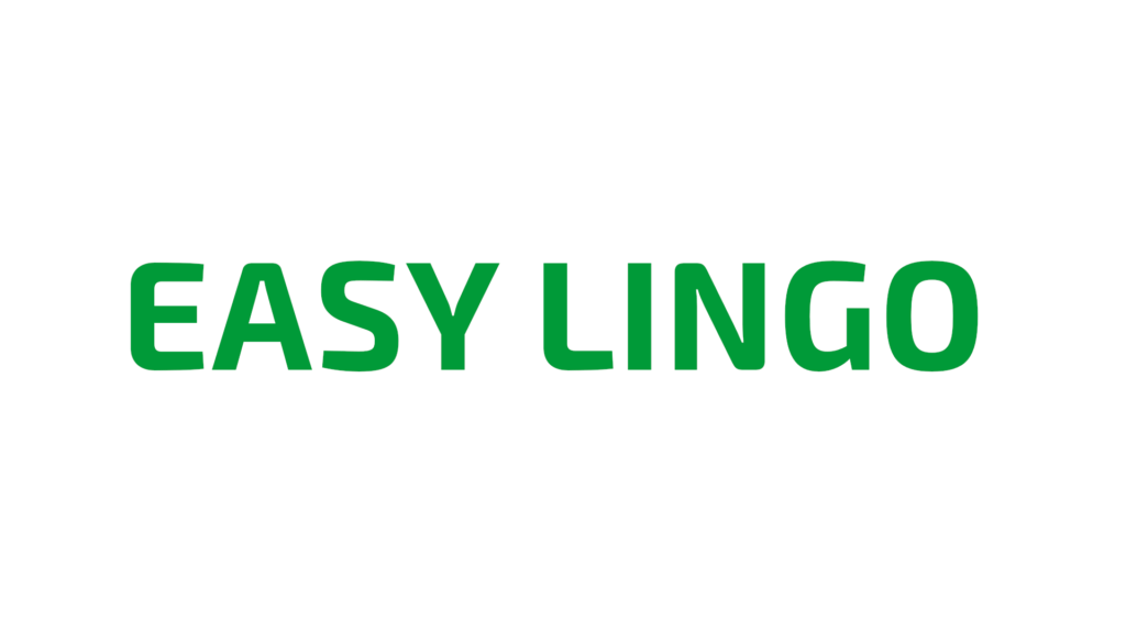 Schrift EASY LINGO auf weißem Hintergrund